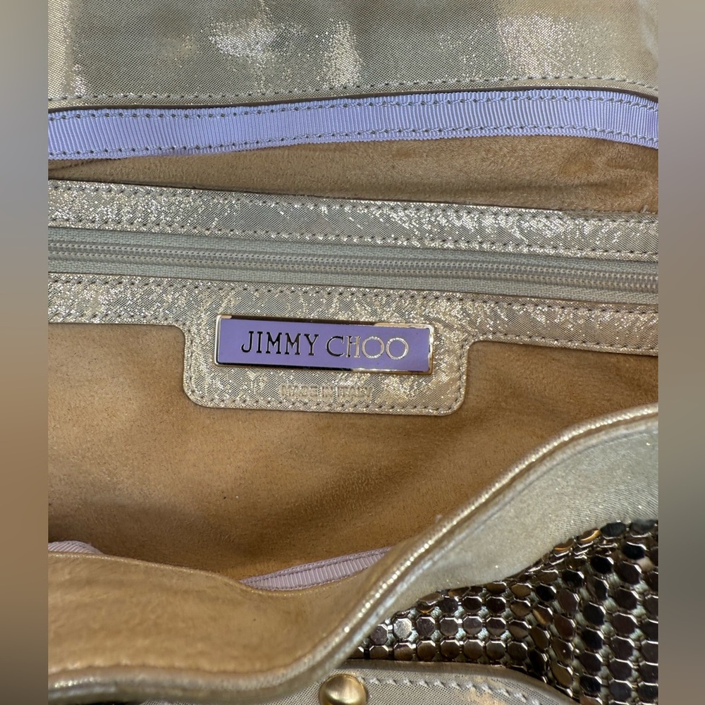 COPY - Jimmy Choo Gold Tone Leather Metallic Mesh Satchel Handbag